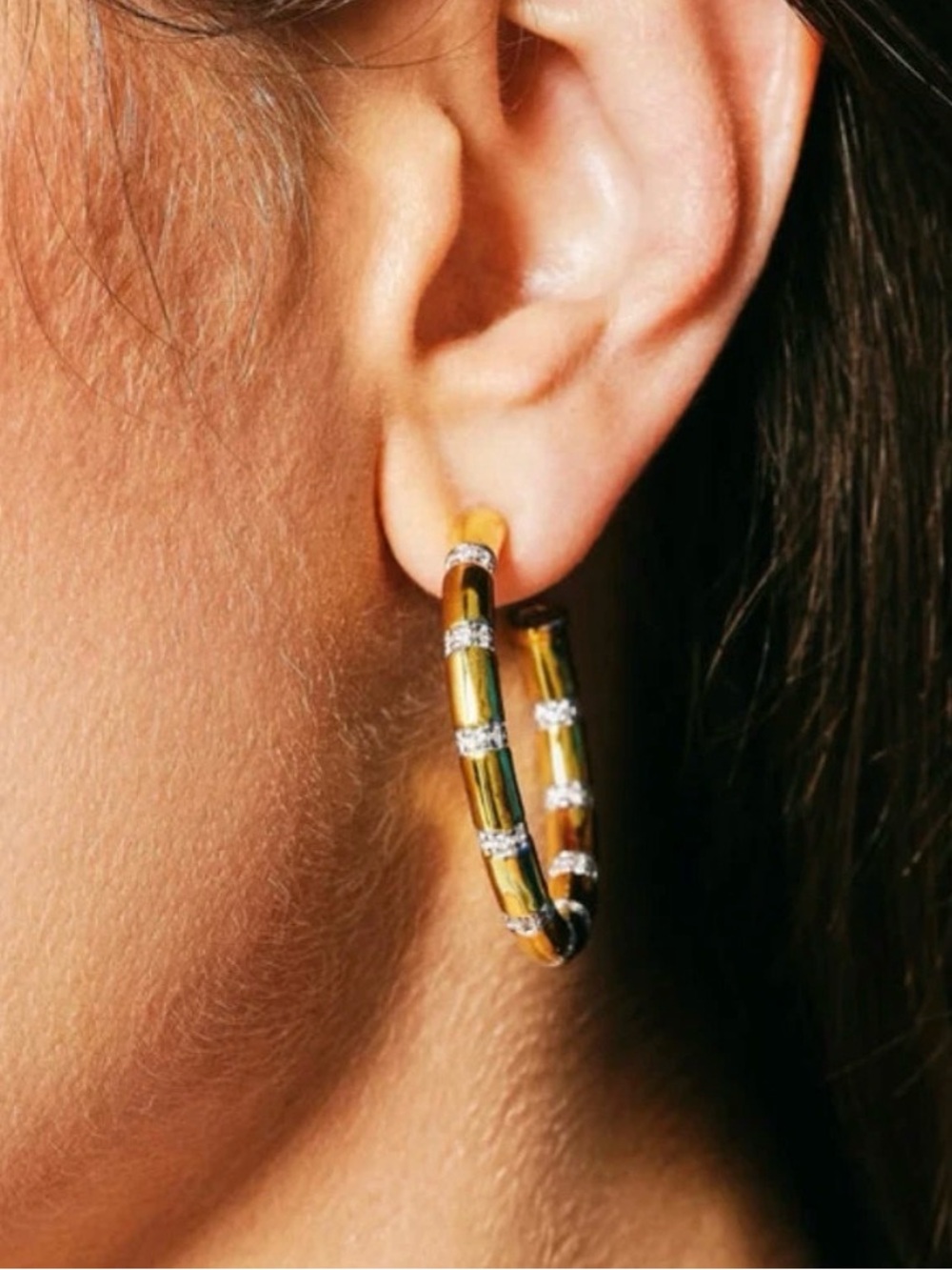 FREIDA ROTHMAN GOLD VERMEIL HOOPS - Picture 3 of 3